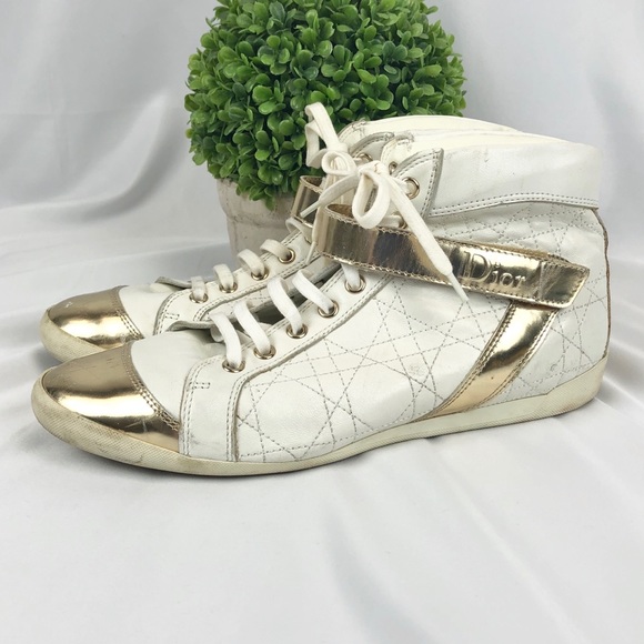 RARE Dior quilted leather high top sneakers shoes - Picture 1 of 8